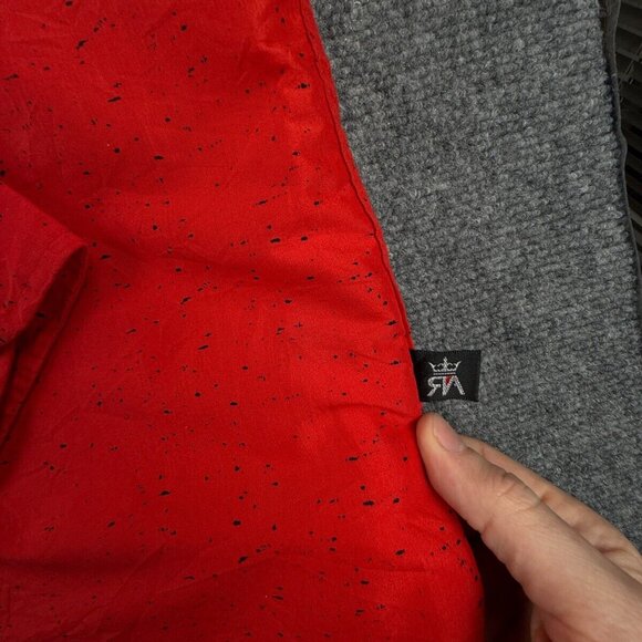 Red Ape Urban Wear Red Black Splatter Button Up Long Sleeve Shirt Men 2XL Adult - Picture 14 of 16